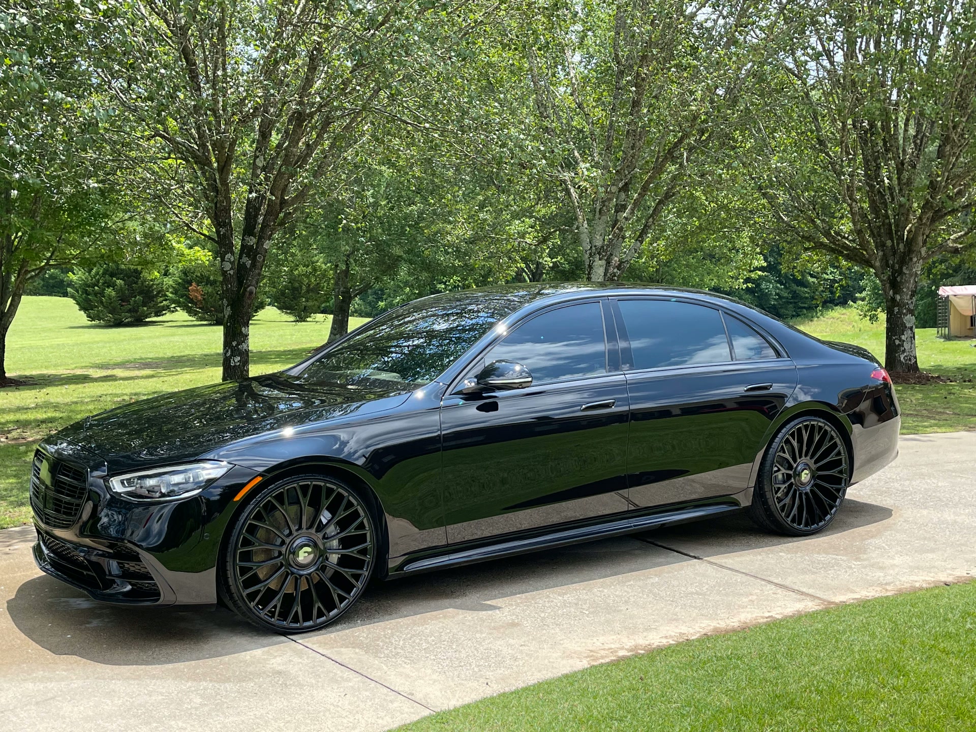 Black Mercedes-Benz S-Class after mobile detailing in Brentwood, TN